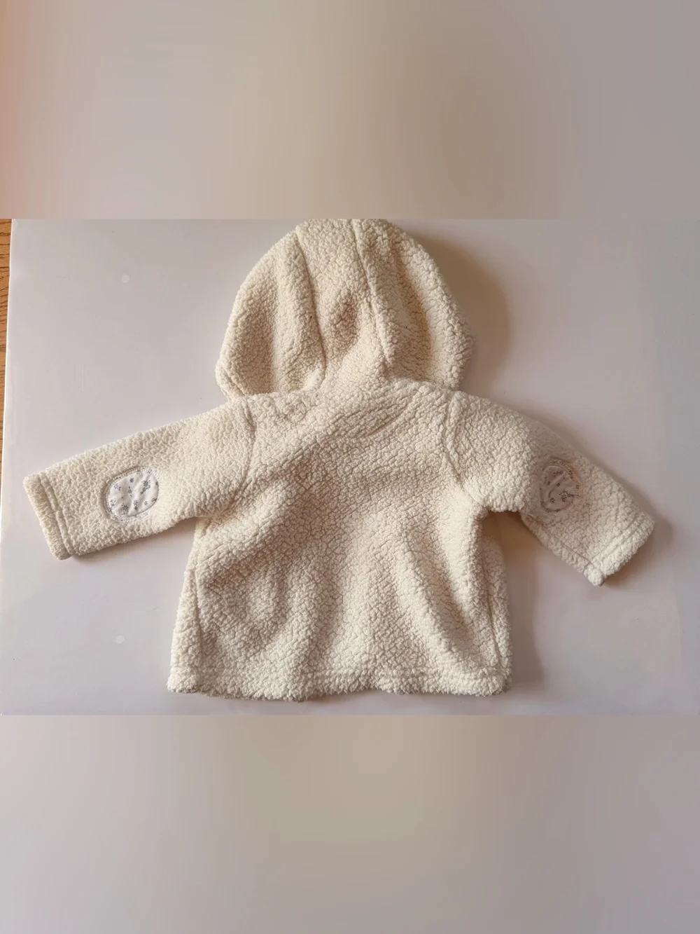 Cream Sherpa Baby Hooded Jacket with Ears